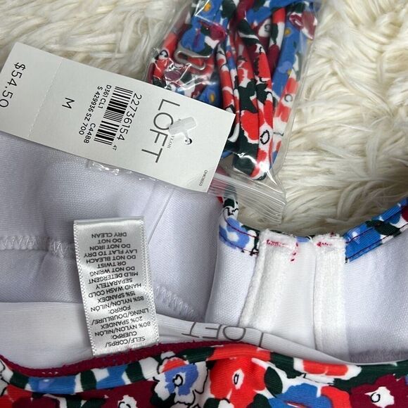 Ann Taylor LOFT Beach Floral Tankini W/Removable Strap NWT Medium - Picture 3 of 5